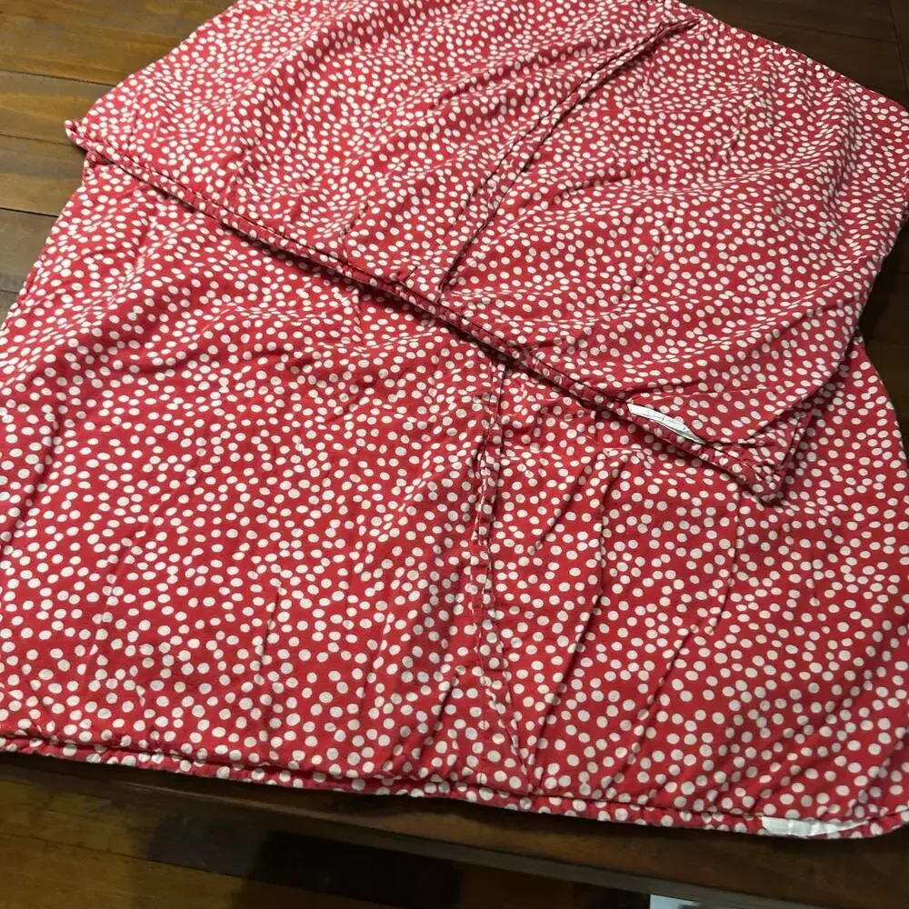 Pottery Barn Mix & Match Patchwork Red Polka Dot Shams Set of 2 Standard Cotton